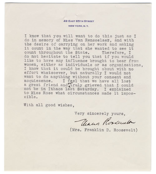 Letter from Eleanor Roosevelt to Livingston Farrand, May 31, 1932, cont.