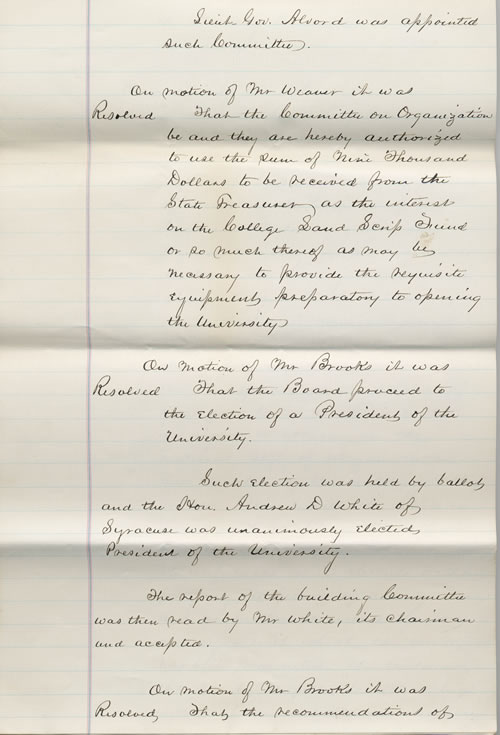 Manuscript minutes of the Board of Trustees, November 21, 1866, p. 5