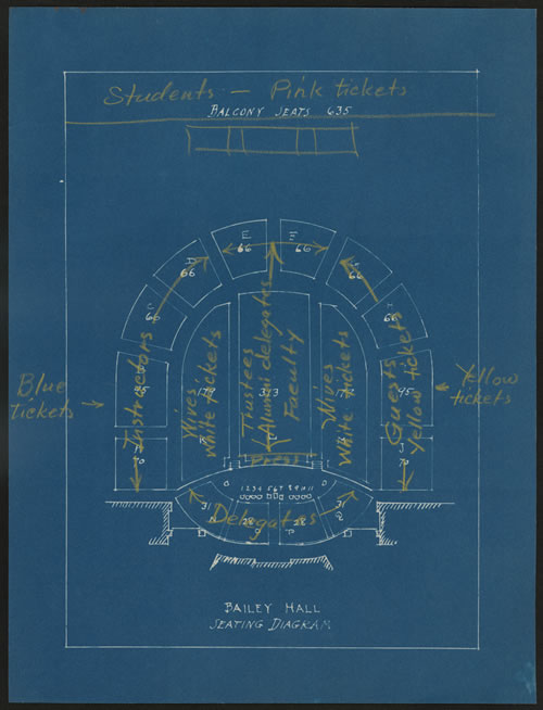 Blueprint for seating at Schurman's inauguration